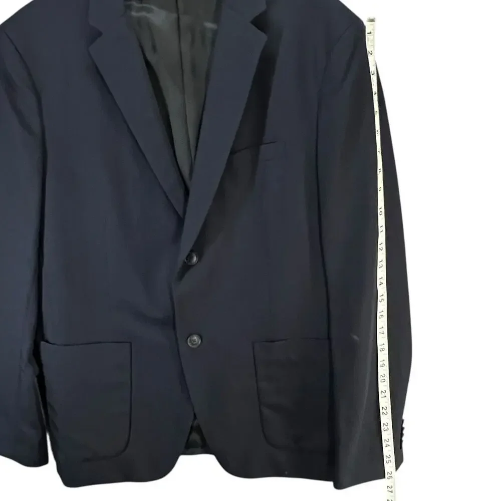 Theory Sport Coat Suit Jacket Mens 42 R Dark Blue Wool Linen Blazer Quiet Luxury